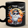 Too Cool To Be Spooky - Family Personalized Custom Black Mug - Halloween Gift For Family Members