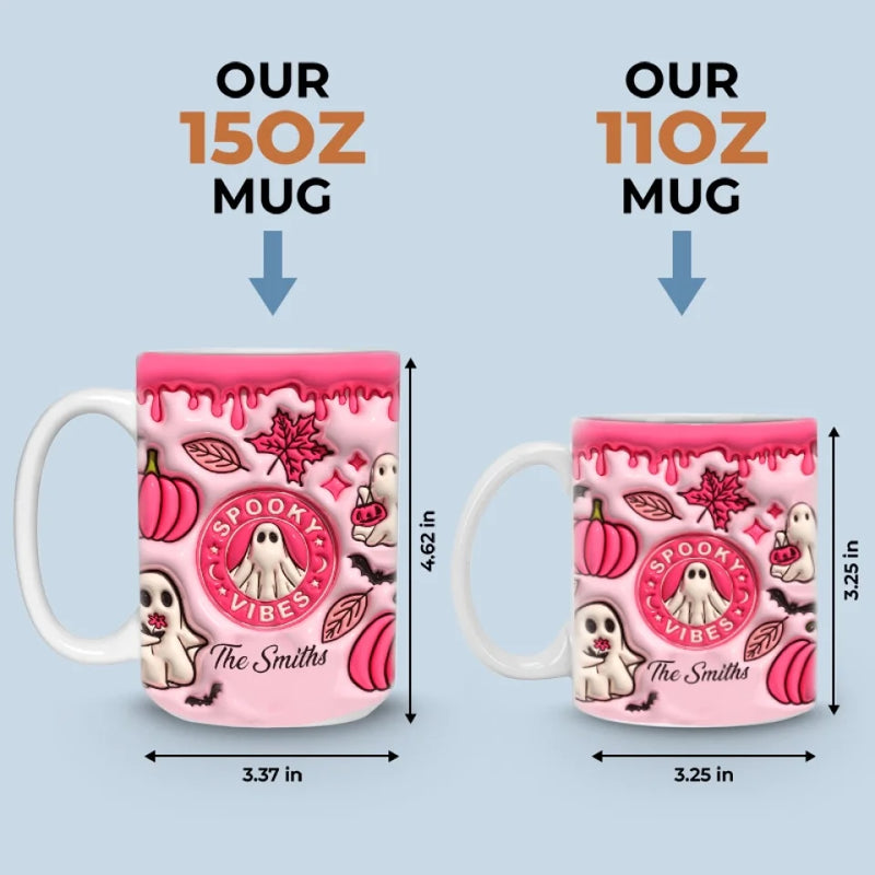 Spooky Vibes Only - Family Personalized Custom 3D Inflated Effect Printed Mug - Halloween Gift For Family Members