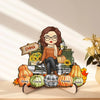 Grandma's Little Pumpkin - Family Personalized Custom 2-Layered Wooden Plaque With Stand - Gift For Mom, Grandma