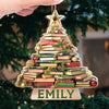 Snow Is Falling Books Are Calling - Personalized Custom Ornament - Wood Custom Shaped - Christmas Gift For Book Lovers