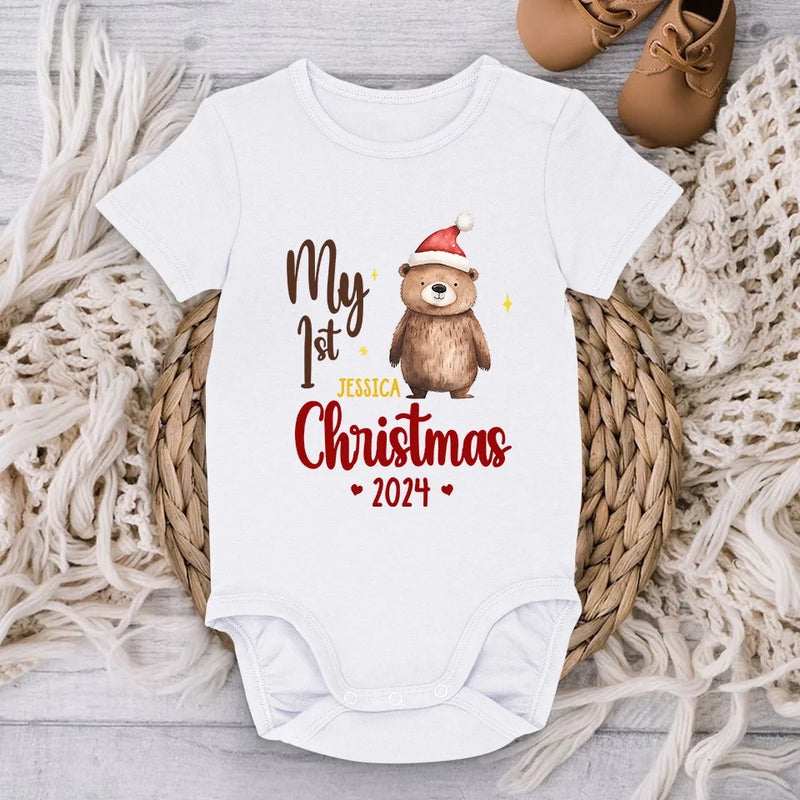Rockin' Around The Christmas Tree With My Little One - Family Personalized Custom Baby Onesie - Christmas Gift For Baby Kids, Newborn Baby