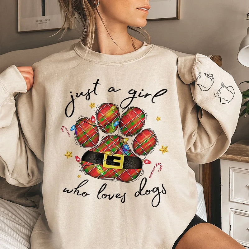 Unleash The Joy This Christmas - Dog & Cat Personalized Custom Unisex Sweatshirt With Design On Sleeve - Christmas Gift For Pet Owners, Pet Lovers