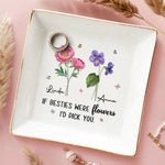 Custom Name Best Friend Flower Gifts - Personalized Jewelry Dish