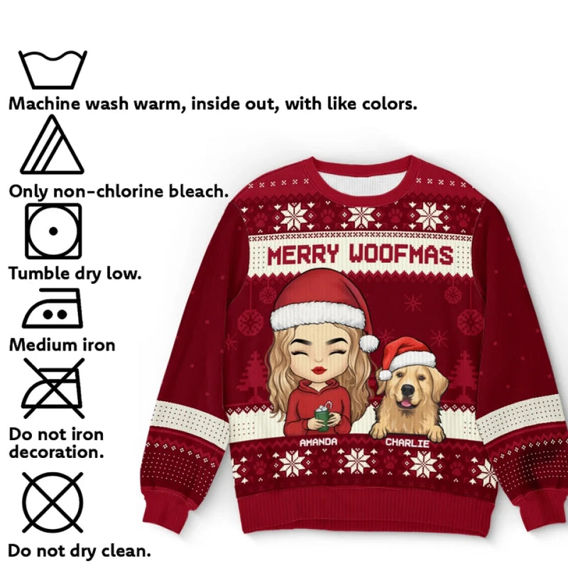 Together Is Our Favorite Place To Be This Christmas - Dog & Cat Personalized Custom Ugly Sweatshirt - Unisex Wool Jumper - Christmas Gift For Pet Owners, Pet Lovers