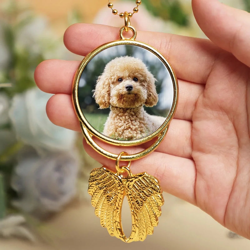 Custom Photo Untill I See You Again - Personalized Custom Memorial Charm Angel Wings - Sympathy Gift For Pet Owners, Pet Lovers