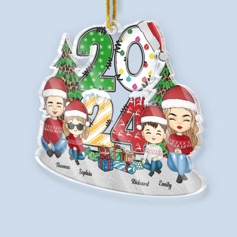 The Joy Of Christmas Is Family Gathered Near - Family Personalized Custom Ornament - Acrylic Custom Shaped - Christmas Gift For Family Members