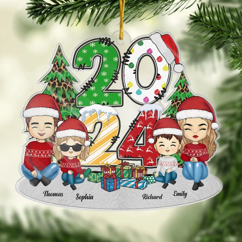 The Joy Of Christmas Is Family Gathered Near - Family Personalized Custom Ornament - Acrylic Custom Shaped - Christmas Gift For Family Members