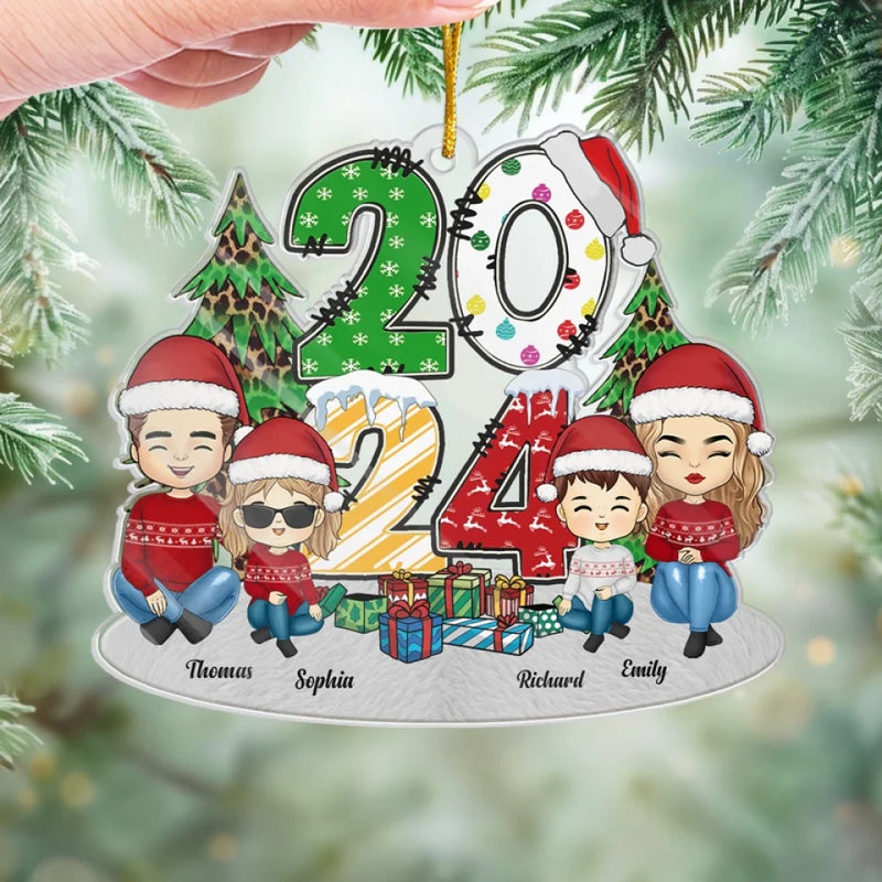 The Joy Of Christmas Is Family Gathered Near - Family Personalized Custom Ornament - Acrylic Custom Shaped - Christmas Gift For Family Members