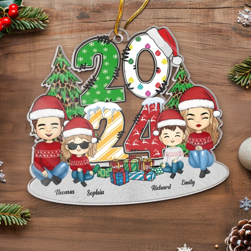 The Joy Of Christmas Is Family Gathered Near - Family Personalized Custom Ornament - Acrylic Custom Shaped - Christmas Gift For Family Members