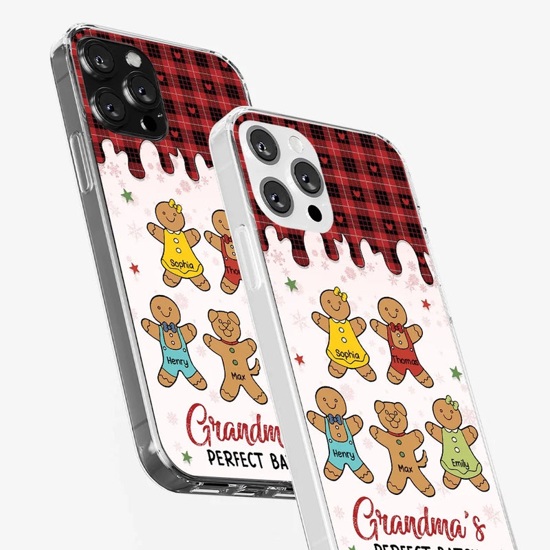 Personalize Her Phone With Memories That Make Her Smile - Family Personalized Custom Clear Phone Case - Christmas Gift For Grandma