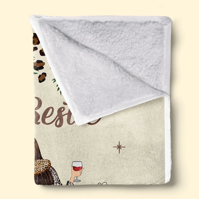 Because Of You I Laugh A Little Harder - Bestie Personalized Custom Blanket - Gift For Best Friends, BFF, Sisters