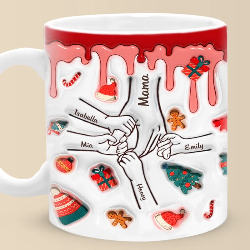 A Thoughtful Way To Brighten Her Mornings Each Day - Family Personalized Custom 3D Inflated Effect Printed Mug - Christmas Gift For Gift For Mom, Grandma
