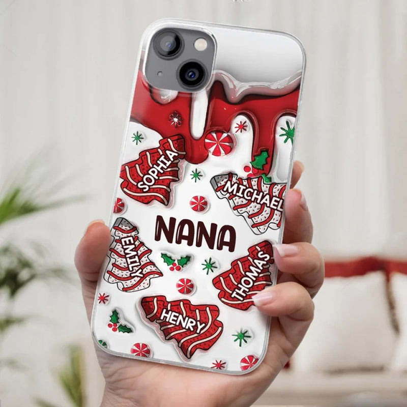 Every Memory With Grandma Is A Treasure - Family Personalized Custom 3D Inflated Effect Printed Clear Phone Case - Christmas Gift For Grandma