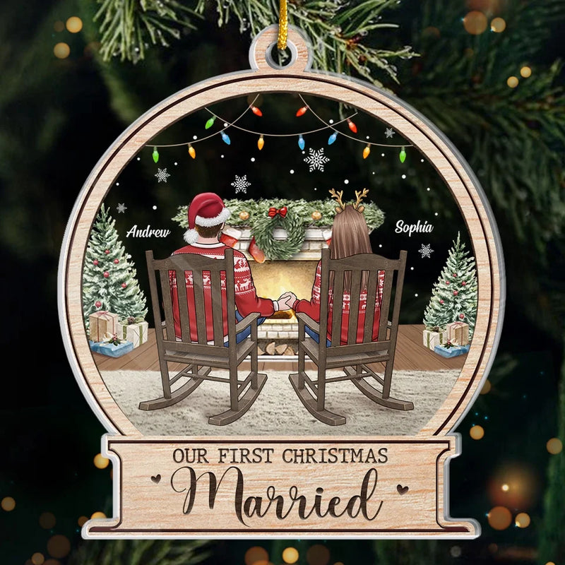 Our First December To Remember - Couple Personalized Custom Ornament - Acrylic Custom Shaped - Christmas Gift For Husband Wife, Anniversary, First Christmas