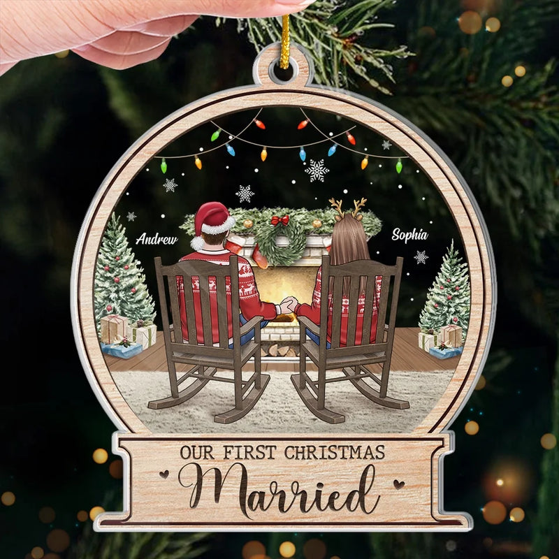 Our First December To Remember - Couple Personalized Custom Ornament - Acrylic Custom Shaped - Christmas Gift For Husband Wife, Anniversary, First Christmas