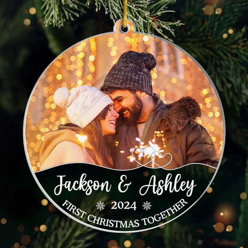Custom Photo My Love For You Is Evergreen - Couple Personalized Custom Ornament - Acrylic Custom Shaped - Christmas Gift For Husband Wife, Anniversary, First Christmas
