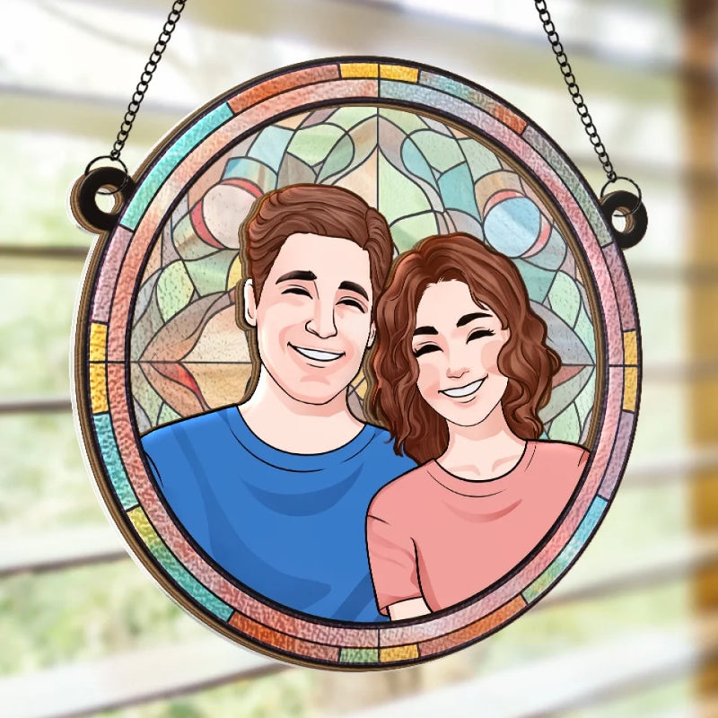 I Only Have Ice For You - Couple Personalized Window Hanging Suncatcher Ornament - Christmas Gift For Husband Wife, Anniversary