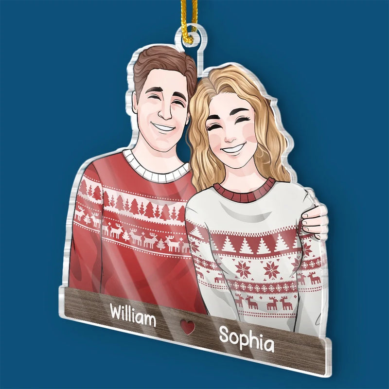 Sweater Weather Is Better Together - Couple Personalized Custom Ornament - Acrylic Custom Shaped - Christmas Gift For Husband Wife, Anniversary, First Christmas