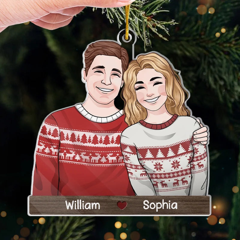 Sweater Weather Is Better Together - Couple Personalized Custom Ornament - Acrylic Custom Shaped - Christmas Gift For Husband Wife, Anniversary, First Christmas