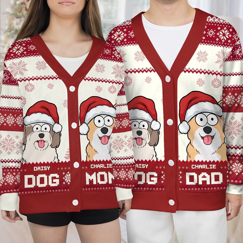 Wishing You A Furry Merry Christmas - Dog & Cat Personalized Custom Ugly Christmas Cardigan - Christmas Gift For Pet Owners, Pet Lovers