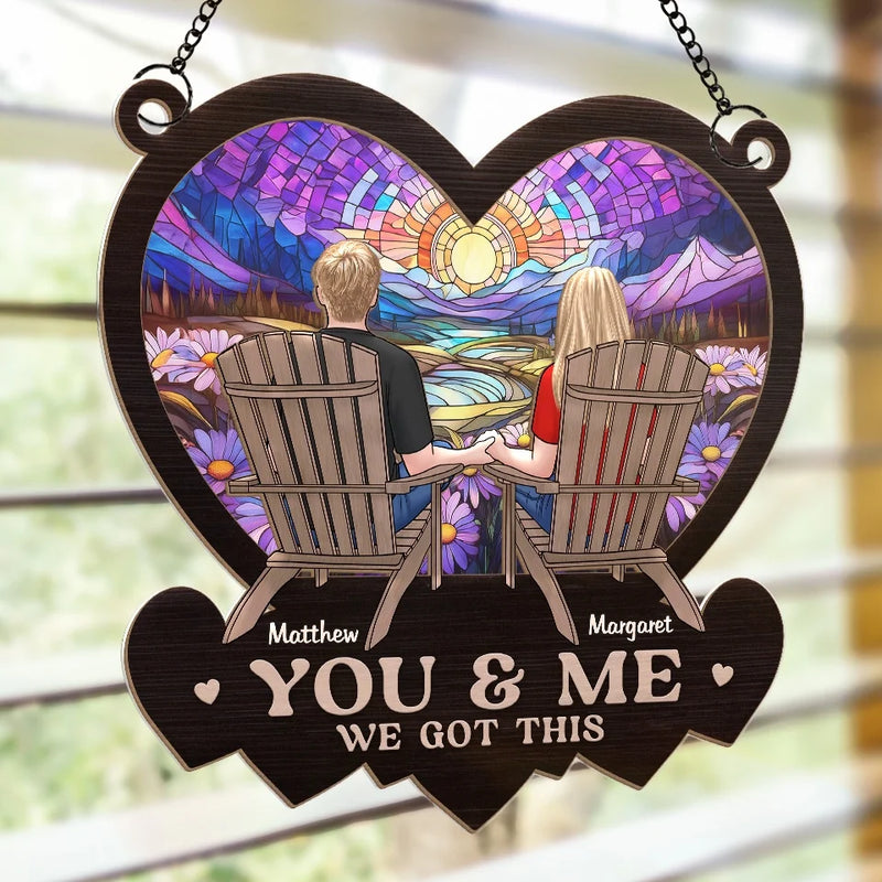 You're My Christmas Past, Present, And Future - Couple Personalized Window Hanging Suncatcher Ornament - Christmas Gift For Husband Wife, Anniversary