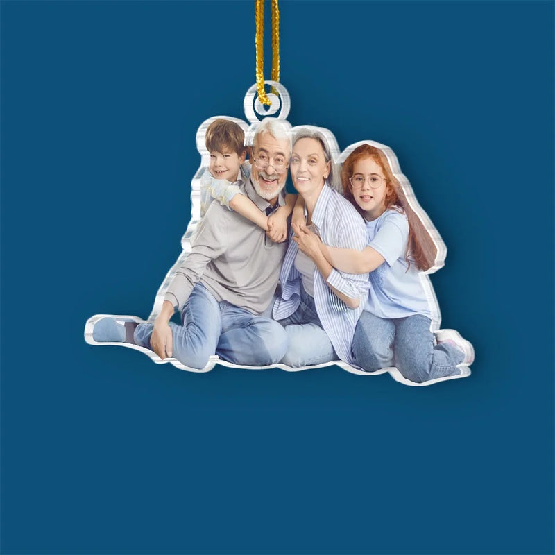 Custom Photo The Love Between Grandparents & Grandkids Is Forever - Family Personalized Custom Ornament - Acrylic Custom Shaped - Christmas Gift For Family Members