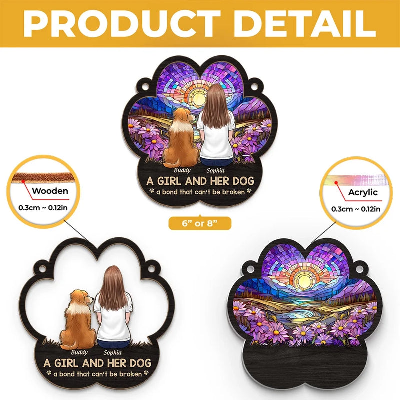 Where There Is Love, There Is No Goodbye - Memorial Personalized Window Hanging Suncatcher Ornament - Sympathy Gift For Pet Owners, Pet Lovers