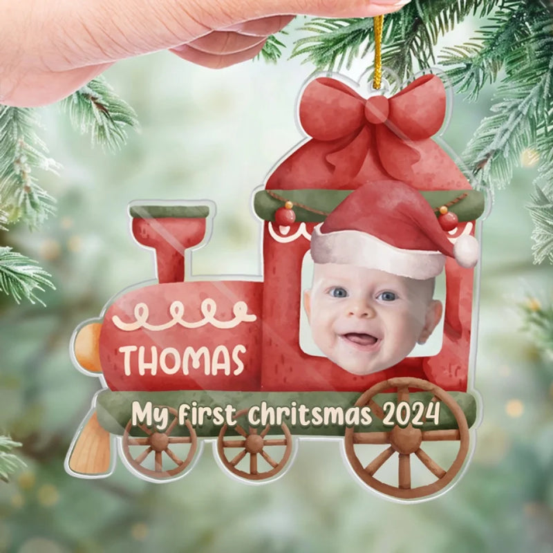 Custom Photo Little Smiles Light Up Every Festive Moment - Family Personalized Custom Ornament - Acrylic Custom Shaped - Christmas Gift For Baby Kids, Newborn Baby, First Christmas