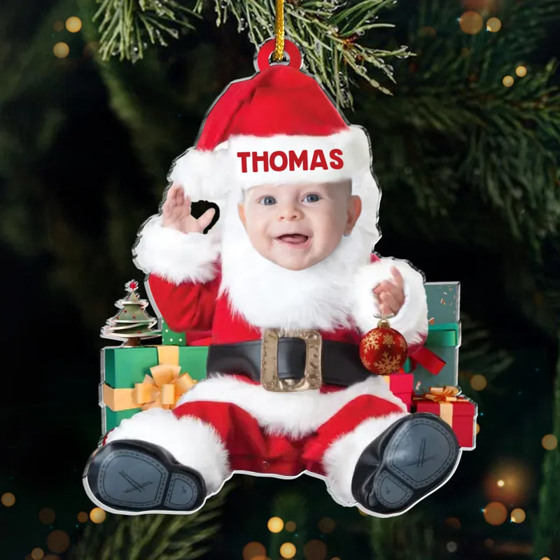 Custom Photo We Traded Silent Nights For This Bundle Of Joy - Family Personalized Custom Ornament - Acrylic Custom Shaped - Christmas Gift For Baby Kids, Newborn Baby