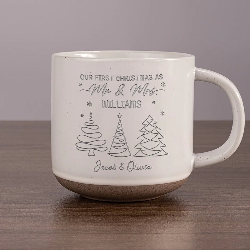 Being Married To Me Is The Gift This Year - Couple Personalized Custom Pottery Mug - Christmas Gift For Husband Wife, Anniversary, First Christmas