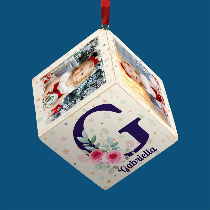 Custom Photo Your First Christmas Is Our Most Precious Gift - Family Personalized Custom Wooden Cube Ornament - Christmas Gift For Baby Kids, Newborn Baby