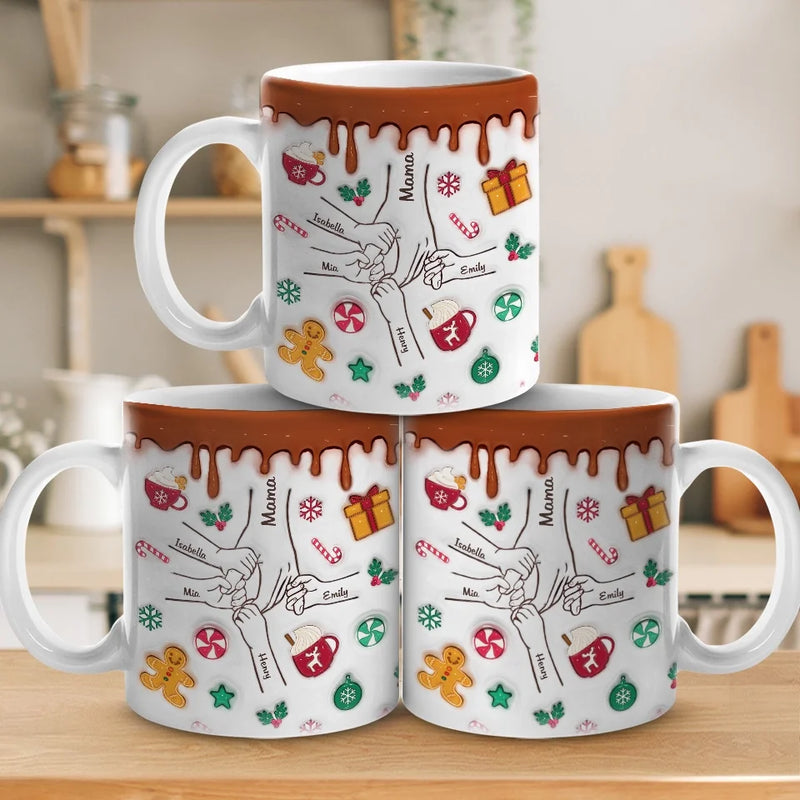 Home For The Holidays - Family Personalized Custom 3D Inflated Effect Printed Mug - Christmas Gift For Gift For Mom, Grandma
