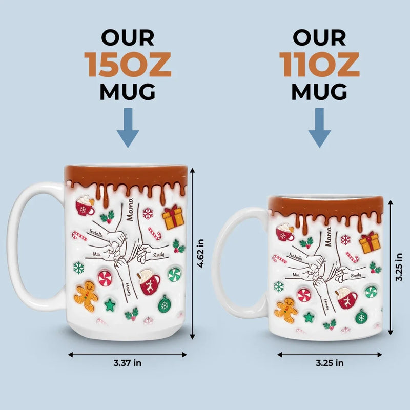 Home For The Holidays - Family Personalized Custom 3D Inflated Effect Printed Mug - Christmas Gift For Gift For Mom, Grandma