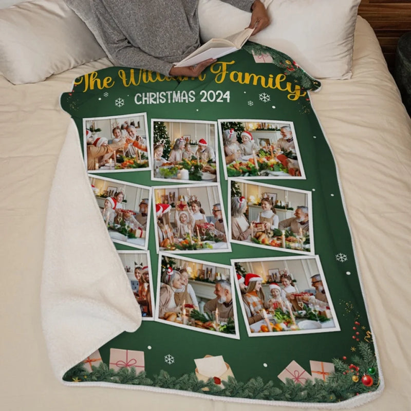 Custom Photo Family Is The Greatest Christmas Gift - Family Personalized Custom Blanket - Christmas Gift For Family Members