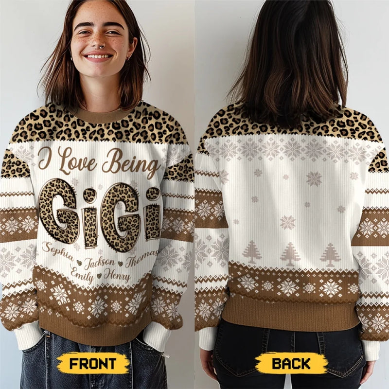 Sweater Weather Is Better Together - Family Personalized Custom Ugly Sweatshirt - Unisex Wool Jumper - Christmas Gift For Grandma