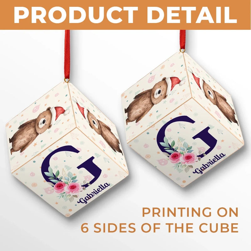 Love Grows Best In A Family - Family Personalized Custom Wooden Cube Ornament - Christmas Gift For Baby Kids, Newborn Baby, First Christmas