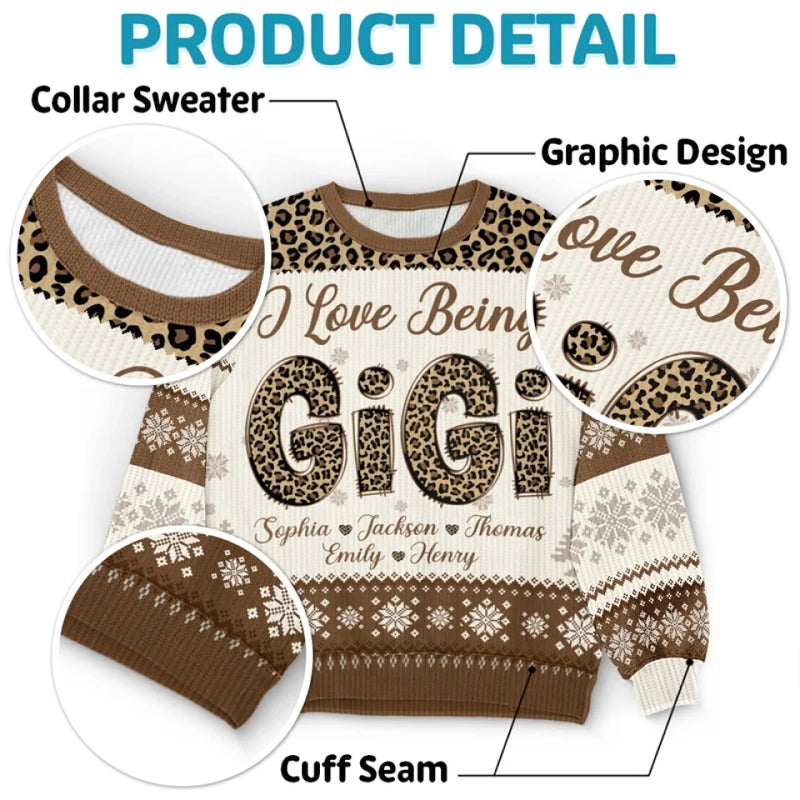 Sweater Weather Is Better Together - Family Personalized Custom Ugly Sweatshirt - Unisex Wool Jumper - Christmas Gift For Grandma