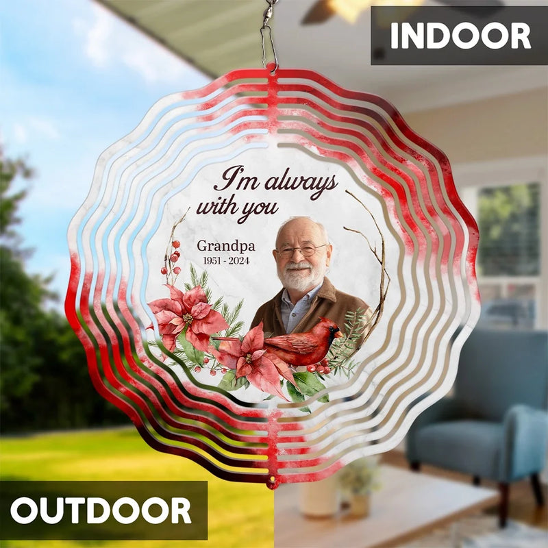 Custom Photo Not A Day Goes By That You Are Not Missed - Memorial Personalized Custom Wind Spinner - Sympathy Gift For Family Members