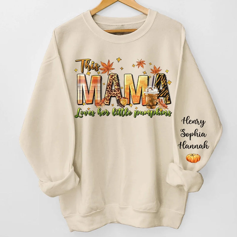 Laughter Fills The Home Where Family Gather - Family Personalized Custom Unisex Sweatshirt With Design On Sleeve - Autumn Fall Gift For Mom, Grandma