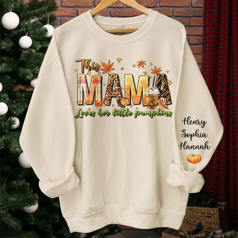 Laughter Fills The Home Where Family Gather - Family Personalized Custom Unisex Sweatshirt With Design On Sleeve - Autumn Fall Gift For Mom, Grandma