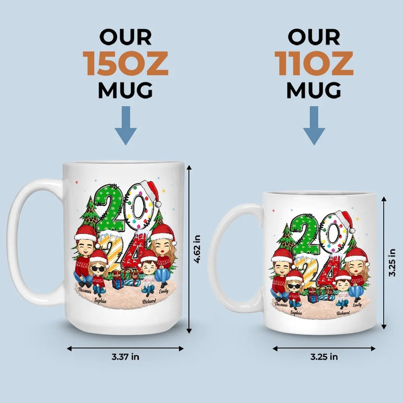 Christmas Joy Begins With Family - Family Personalized Custom Mug - Christmas Gift For Family Members