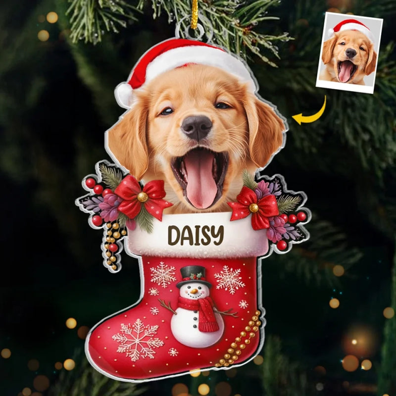Custom Photo The Best Gift Under The Tree Is My Adorable Fur Baby - Dog & Cat Personalized Custom Ornament - Acrylic Custom Shaped - Christmas Gift For Pet Owners, Pet Lovers