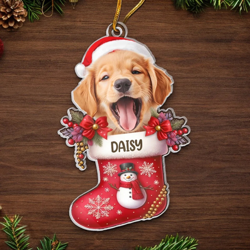 Custom Photo The Best Gift Under The Tree Is My Adorable Fur Baby - Dog & Cat Personalized Custom Ornament - Acrylic Custom Shaped - Christmas Gift For Pet Owners, Pet Lovers
