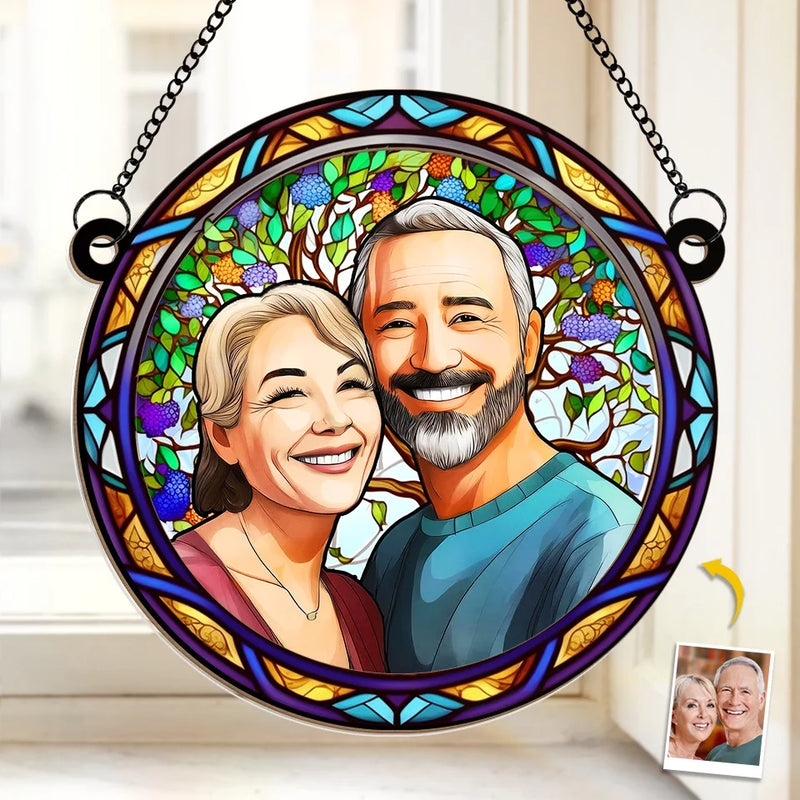 Custom Photo I Still Fall For You Every Day - Couple Personalized Window Hanging Suncatcher Ornament - Gift For Husband Wife, Anniversary