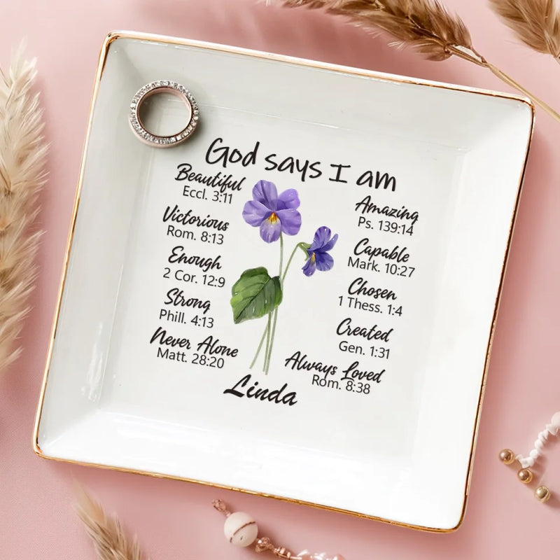 A Friend Is Like A Flower - Bestie Personalized Custom Jewelry Dish - Gift For Best Friends, BFF, Sisters