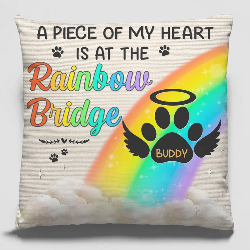 I Crossed The Rainbow Bridge Knowing I Was Loved - Memorial Personalized Custom Pillow - Christmas Gift, Sympathy Gift For Pet Owners, Pet Lovers
