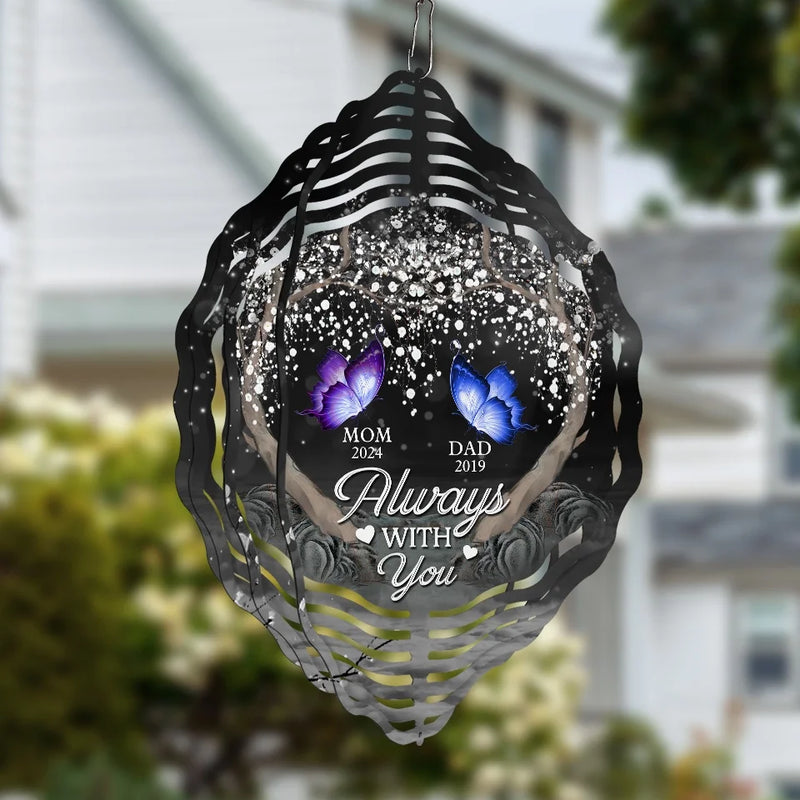 Forever In Our Thoughts - Memorial Personalized Custom Wind Spinner - Sympathy Gift For Family Members