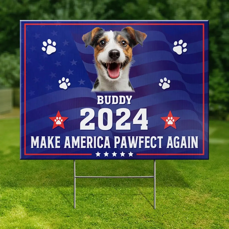 Custom Photo Furry Friend, My Vote's For You - Dog & Cat Personalized Custom Yard Sign - New Arrival, Gift For Pet Owners, Pet Lovers AMZ