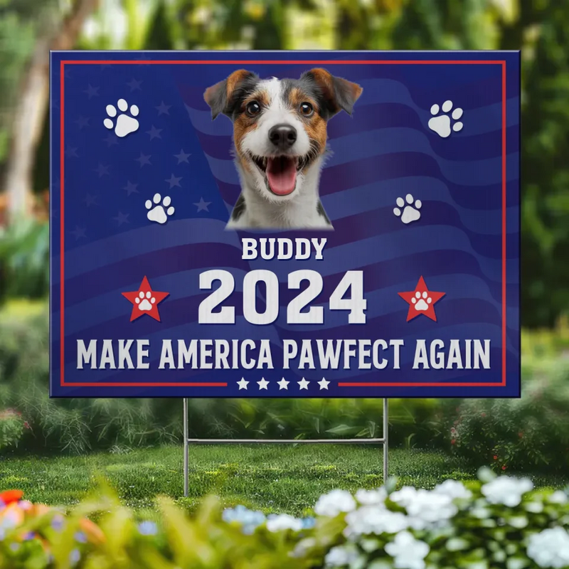 Custom Photo Furry Friend, My Vote's For You - Dog & Cat Personalized Custom Yard Sign - New Arrival, Gift For Pet Owners, Pet Lovers AMZ