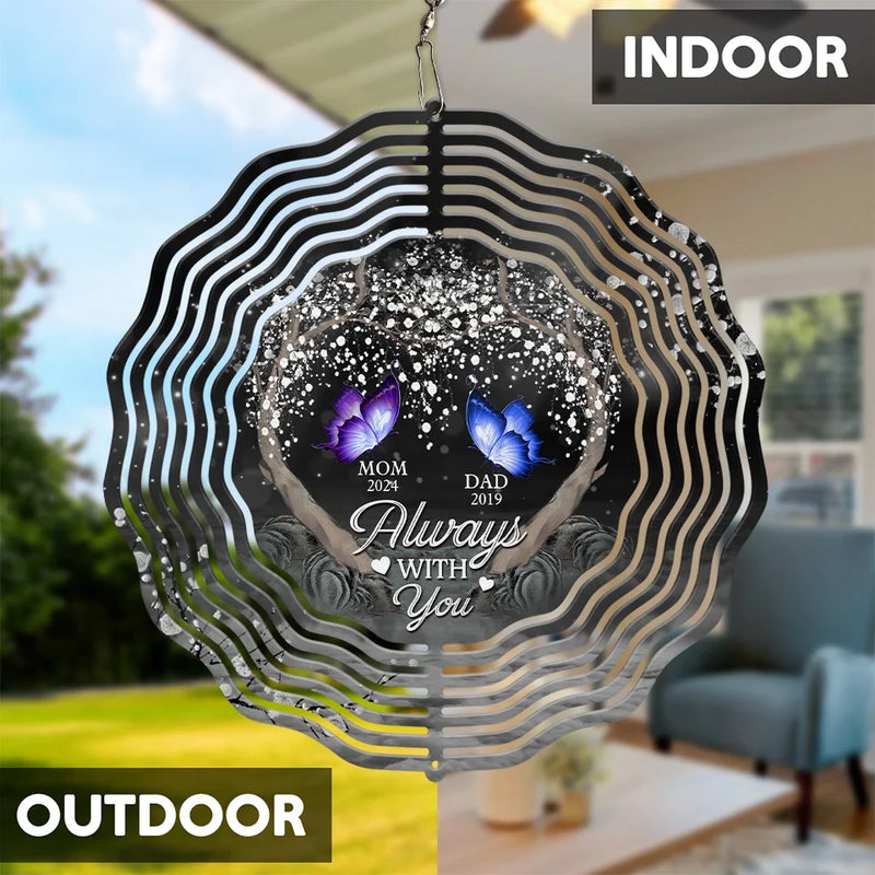 Forever In Our Thoughts - Memorial Personalized Custom Wind Spinner - Sympathy Gift For Family Members